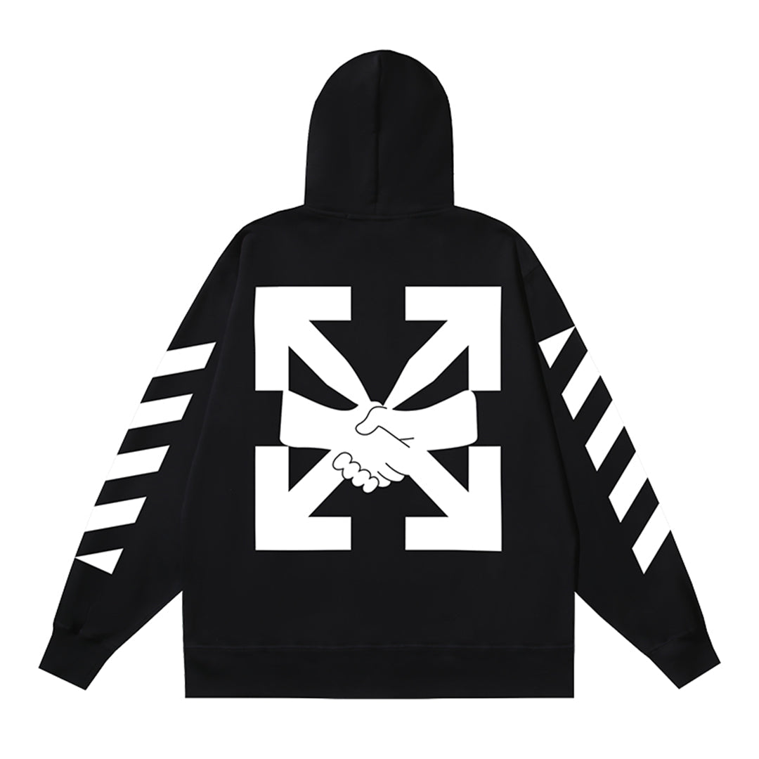 OFF-WHITELogo Print Hoodie Jacket - Premium Cotton Streetwear Hybrid