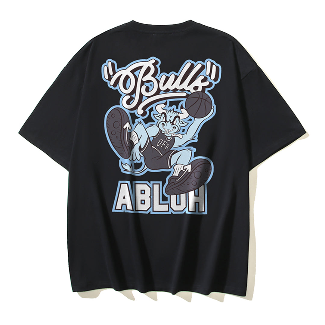 OFF Bulls Print T-shirt