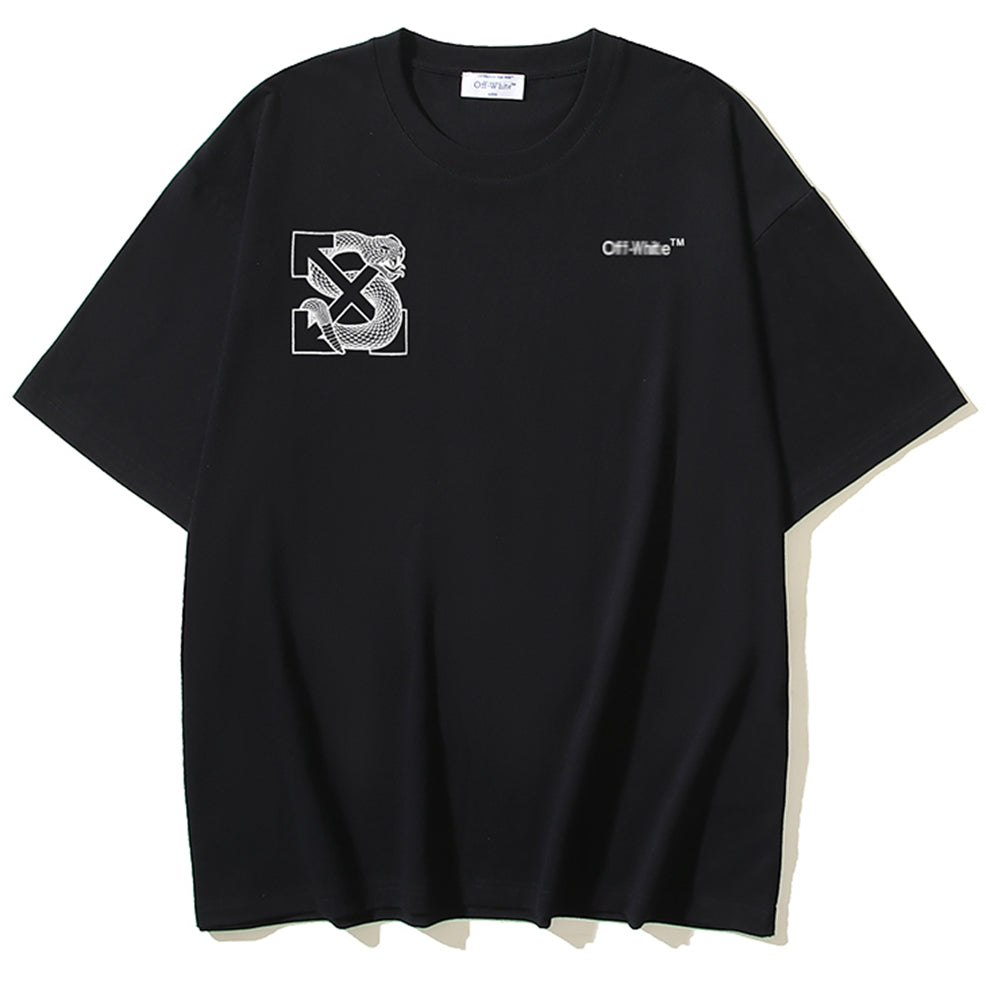 OFF-Whlte Snake pattern arrow logo T-shirt
