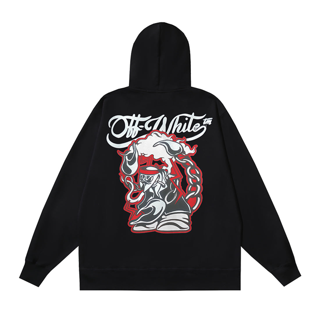 OFF-WHITELogo Print Hoodie Jacket - Premium Cotton Streetwear Hybrid
