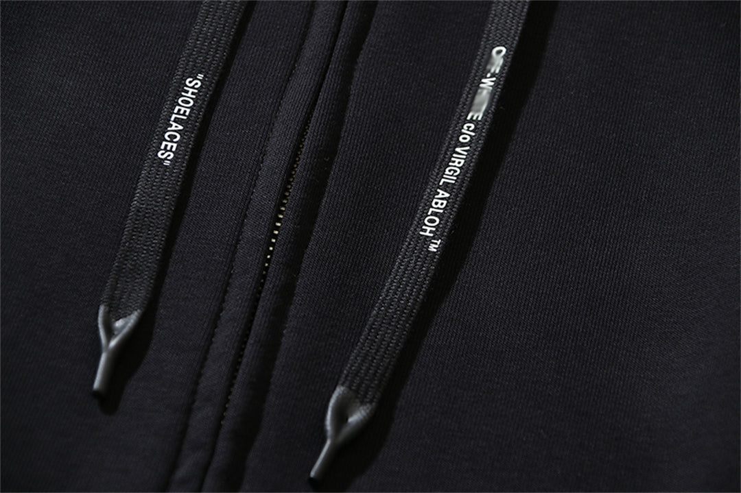 OFF-WHITELogo Print Hoodie Jacket - Premium Cotton Streetwear Hybrid