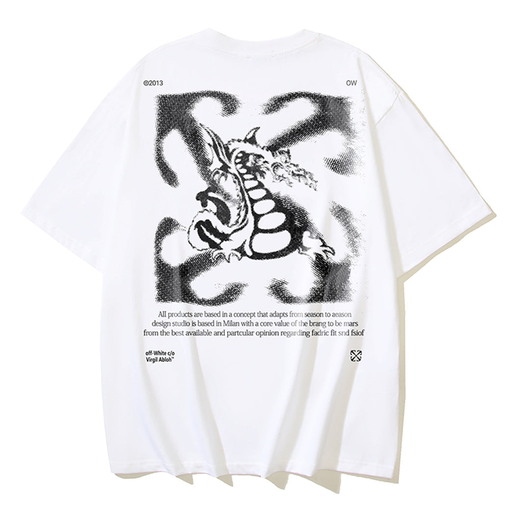 OFF-WHITE Dragon Print Cotton T-Shirt