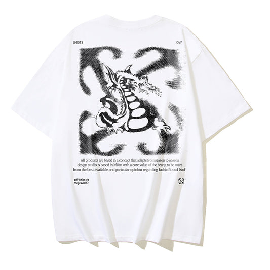 OFF-WHITE Dragon Print Cotton T-Shirt