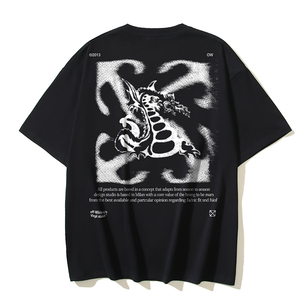 OFF-WHITE Dragon Print Cotton T-Shirt