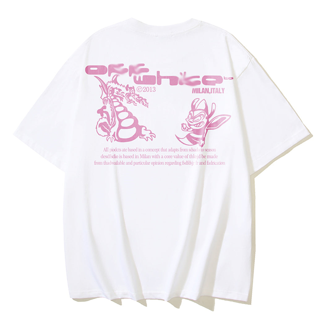 OFF-WHITE Dragon Print Cotton T-Shirt
