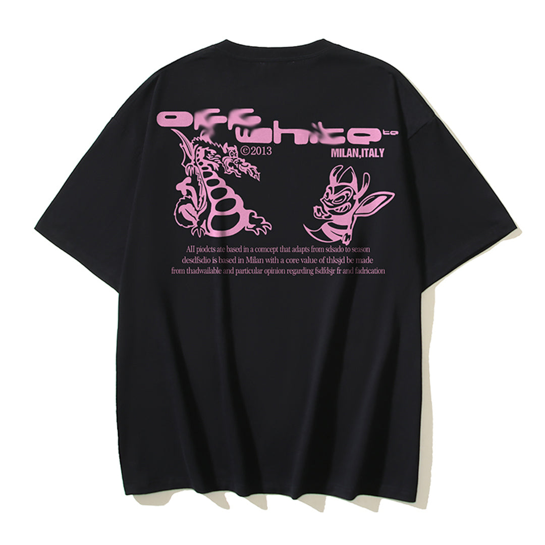 OFF-WHITE Dragon Print Cotton T-Shirt