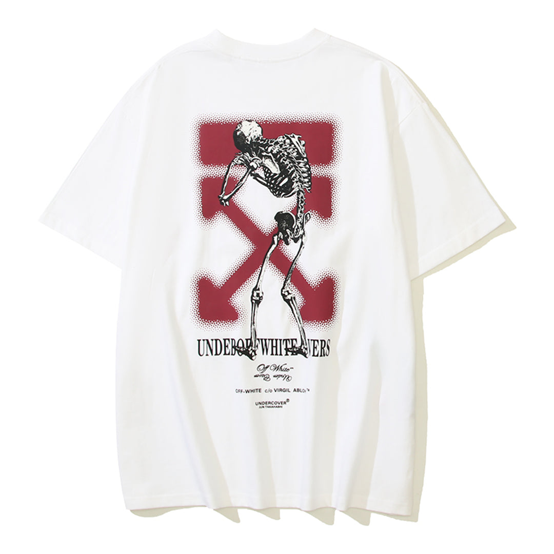 OFF-WHITESkeleton Print Cotton T-Shirt - Edgy Streetwear Statement