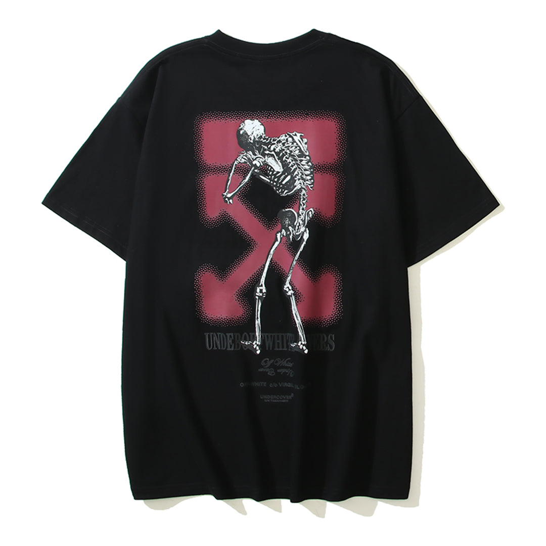 OFF-WHITESkeleton Print Cotton T-Shirt - Edgy Streetwear Statement