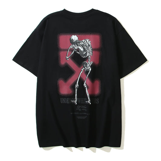 OFF-WHITESkeleton Print Cotton T-Shirt - Edgy Streetwear Statement