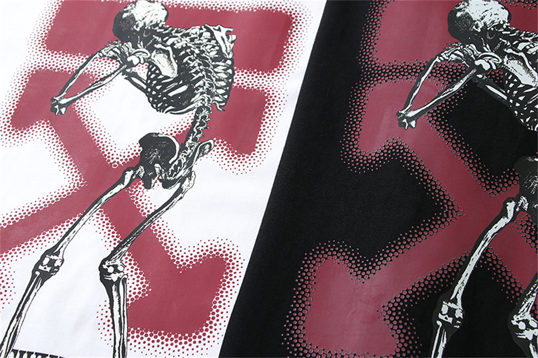 OFF-WHITESkeleton Print Cotton T-Shirt - Edgy Streetwear Statement