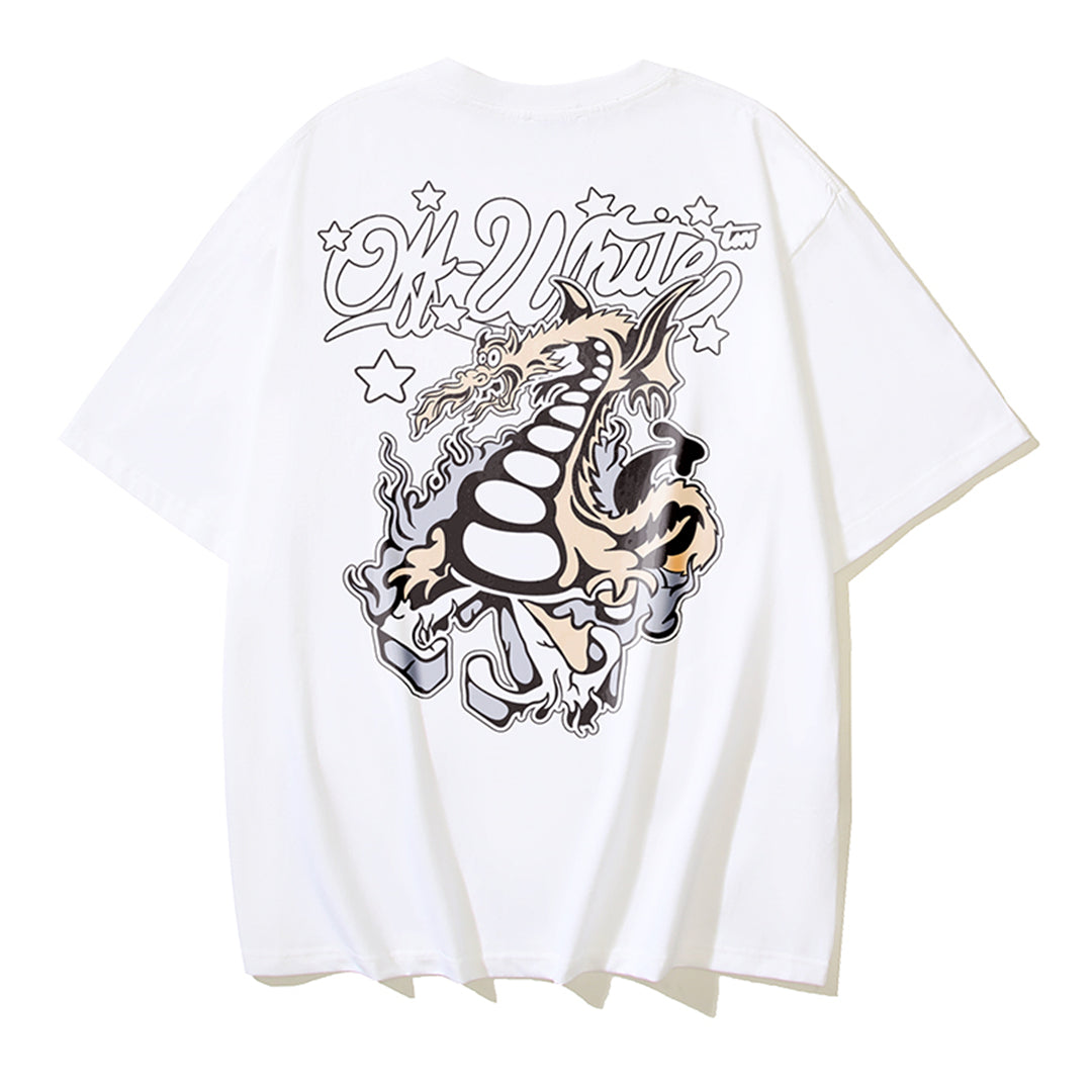 OFF-WHITE Dragon Print Cotton T-Shirt