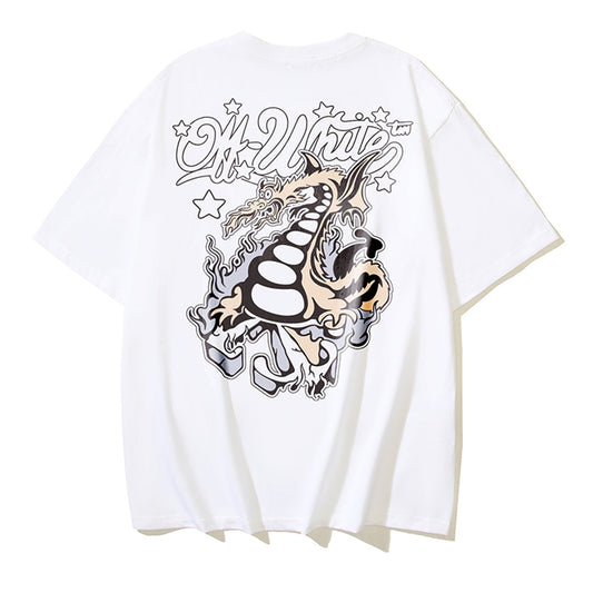 OFF-WHITE Dragon Print Cotton T-Shirt