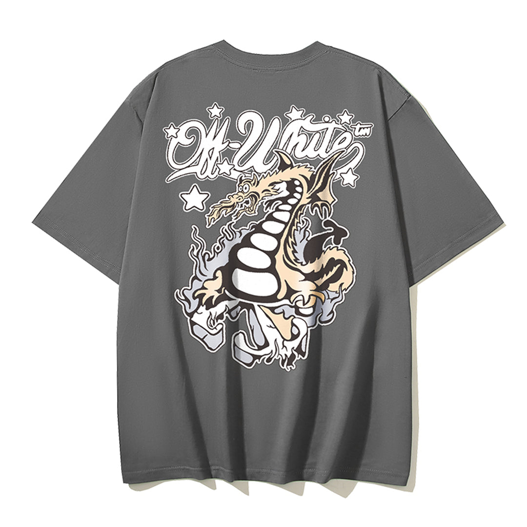 OFF-WHITE Dragon Print Cotton T-Shirt