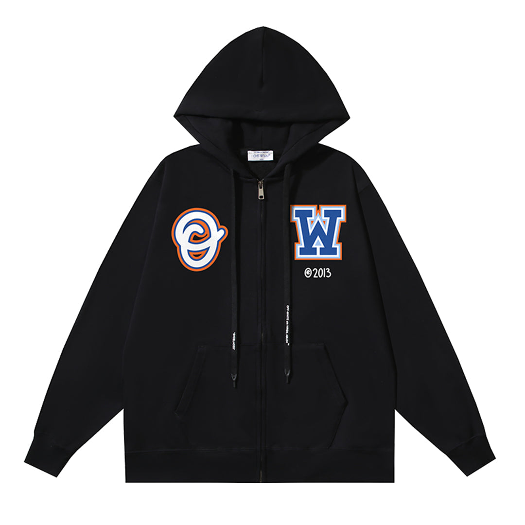 OFF-WHITELogo Print Hoodie Jacket - Premium Cotton Streetwear