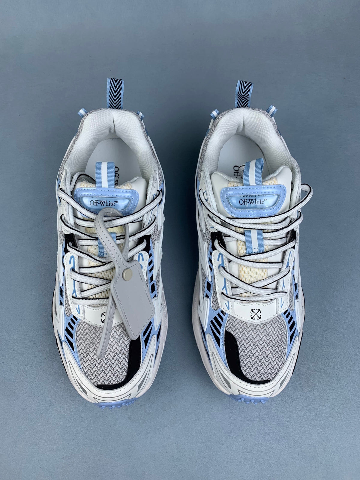 Off-White White and Blue Sneakers