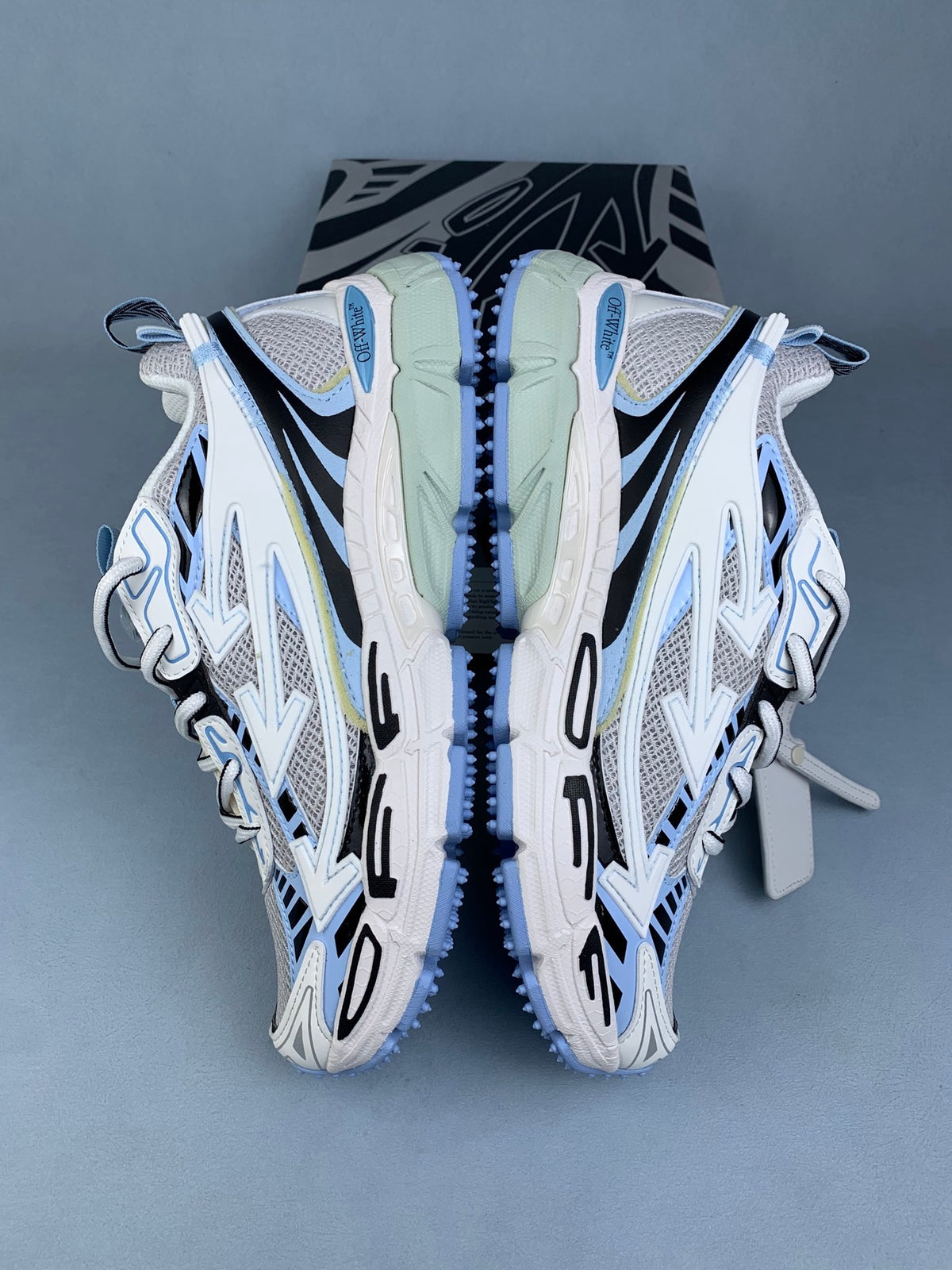 Off-White White and Blue Sneakers