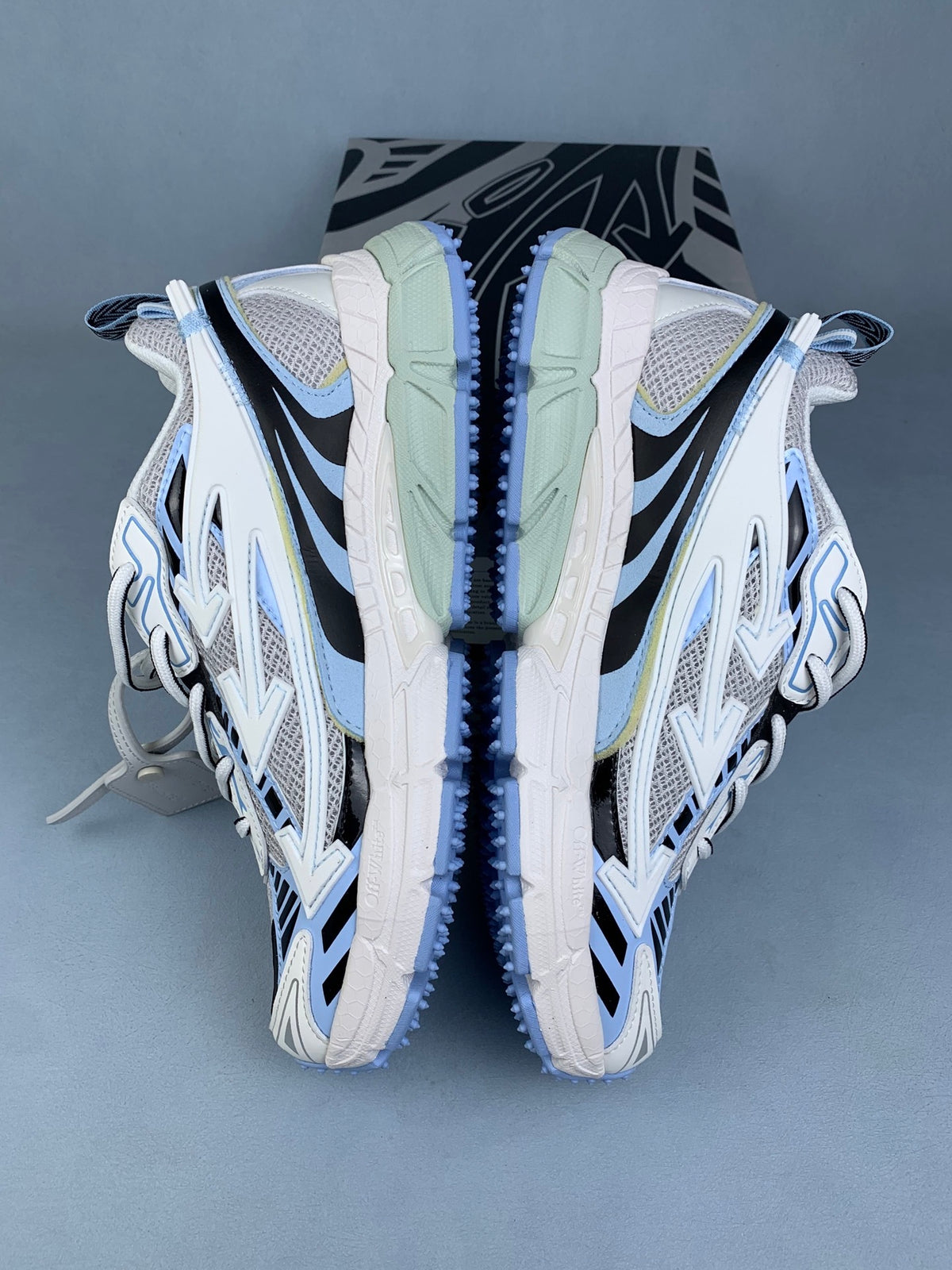 Off-White White and Blue Sneakers