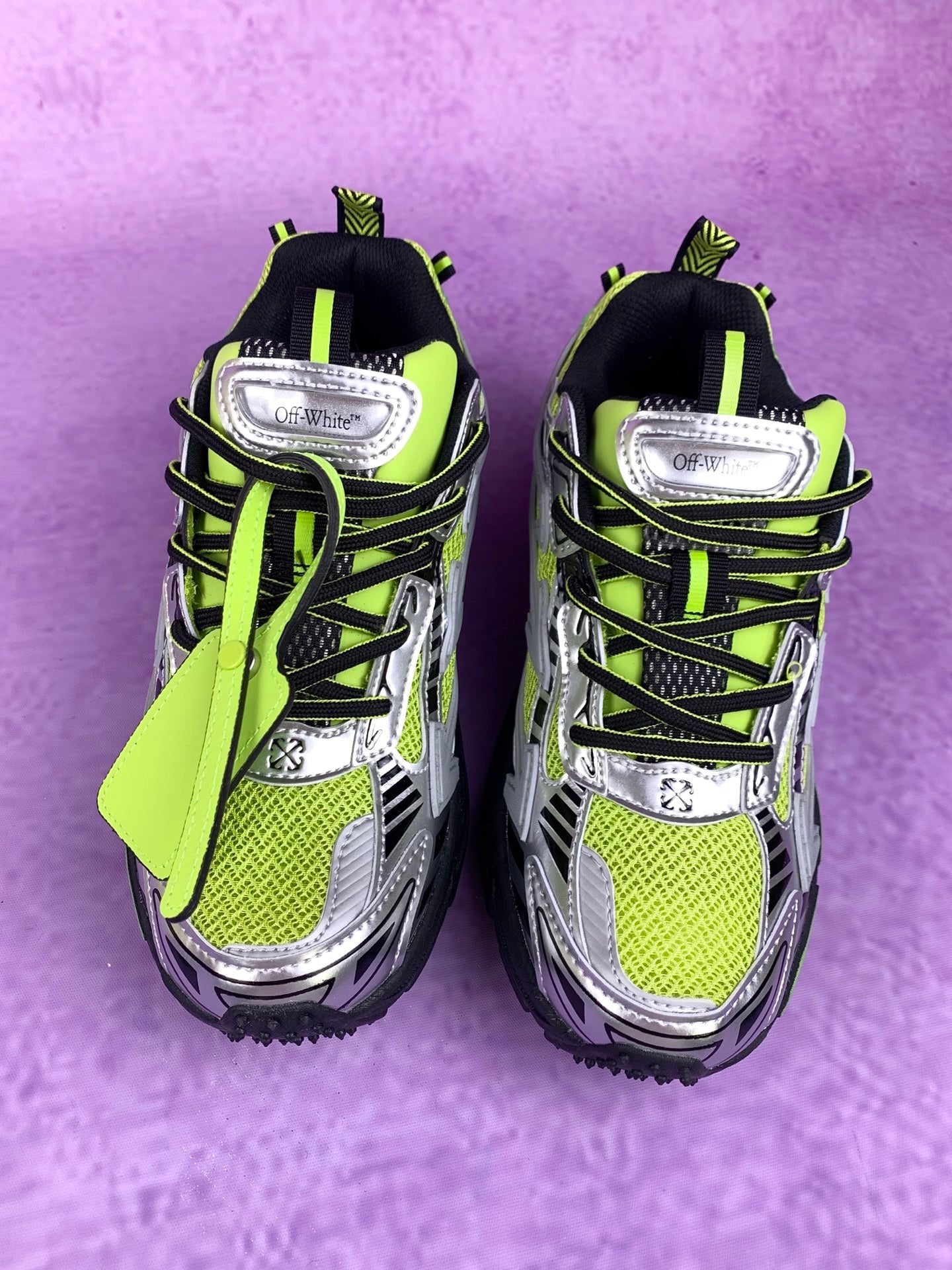 Off-White Black and Green Sneakers