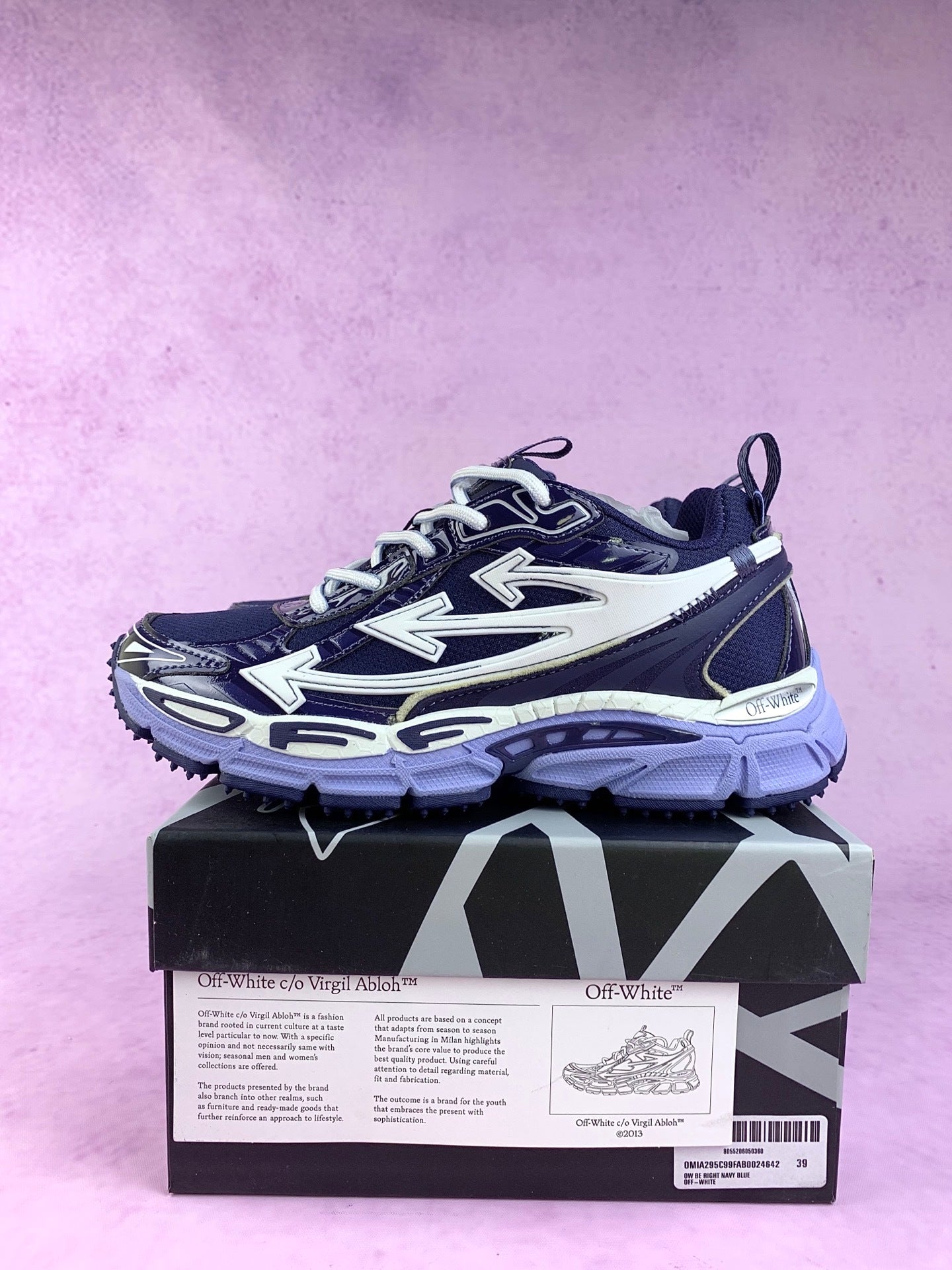 Off-White Navy Blue Arrow Sneakers