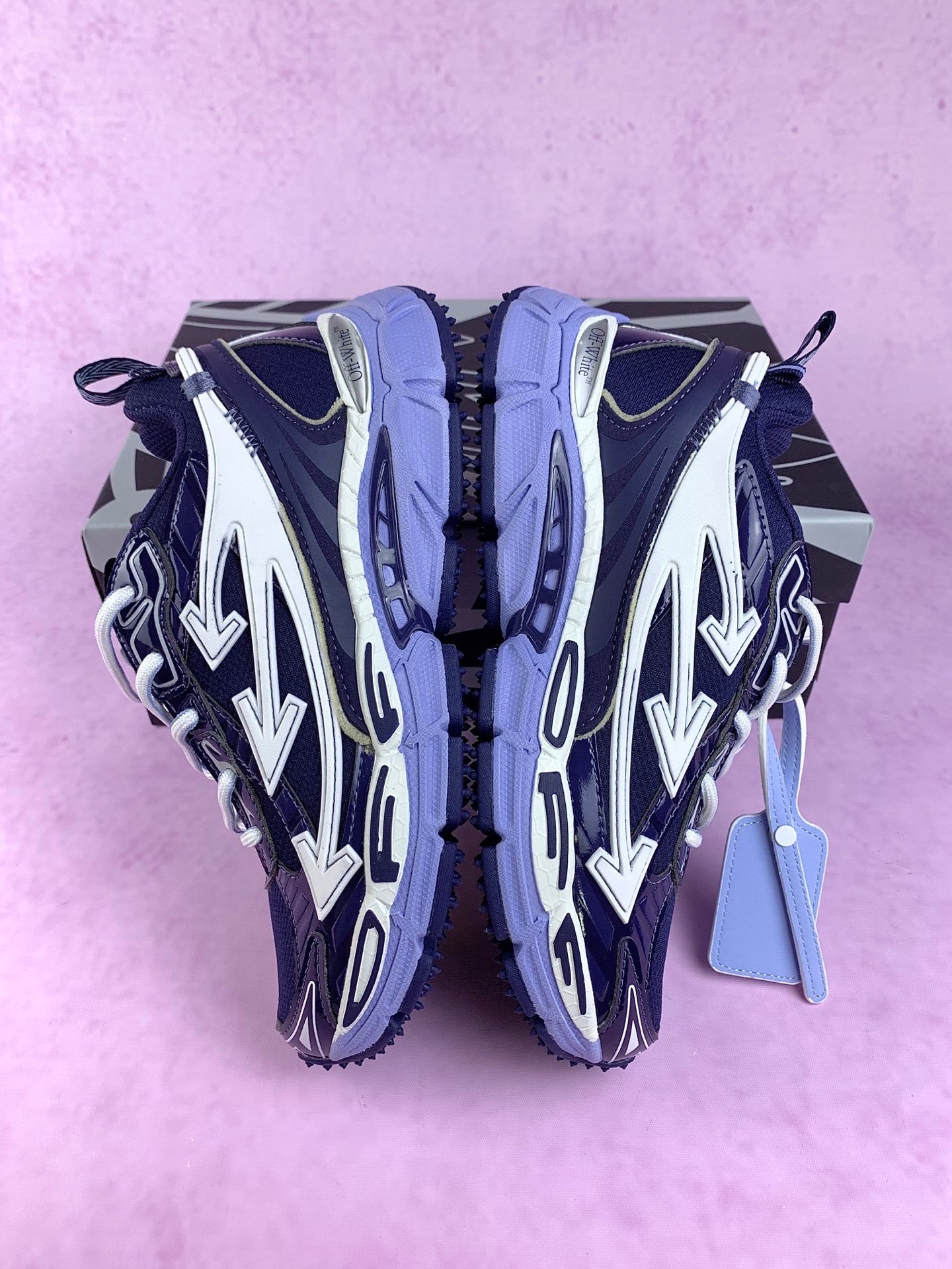 Off-White Navy Blue Arrow Sneakers
