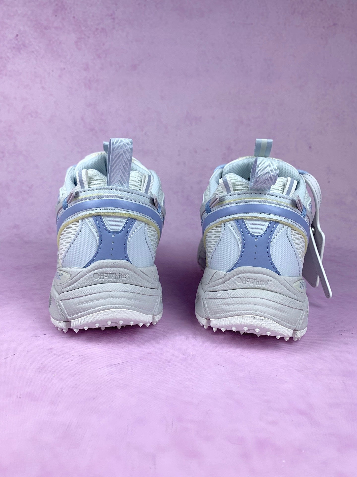 Off-White White and Blue Arrow Sneakers
